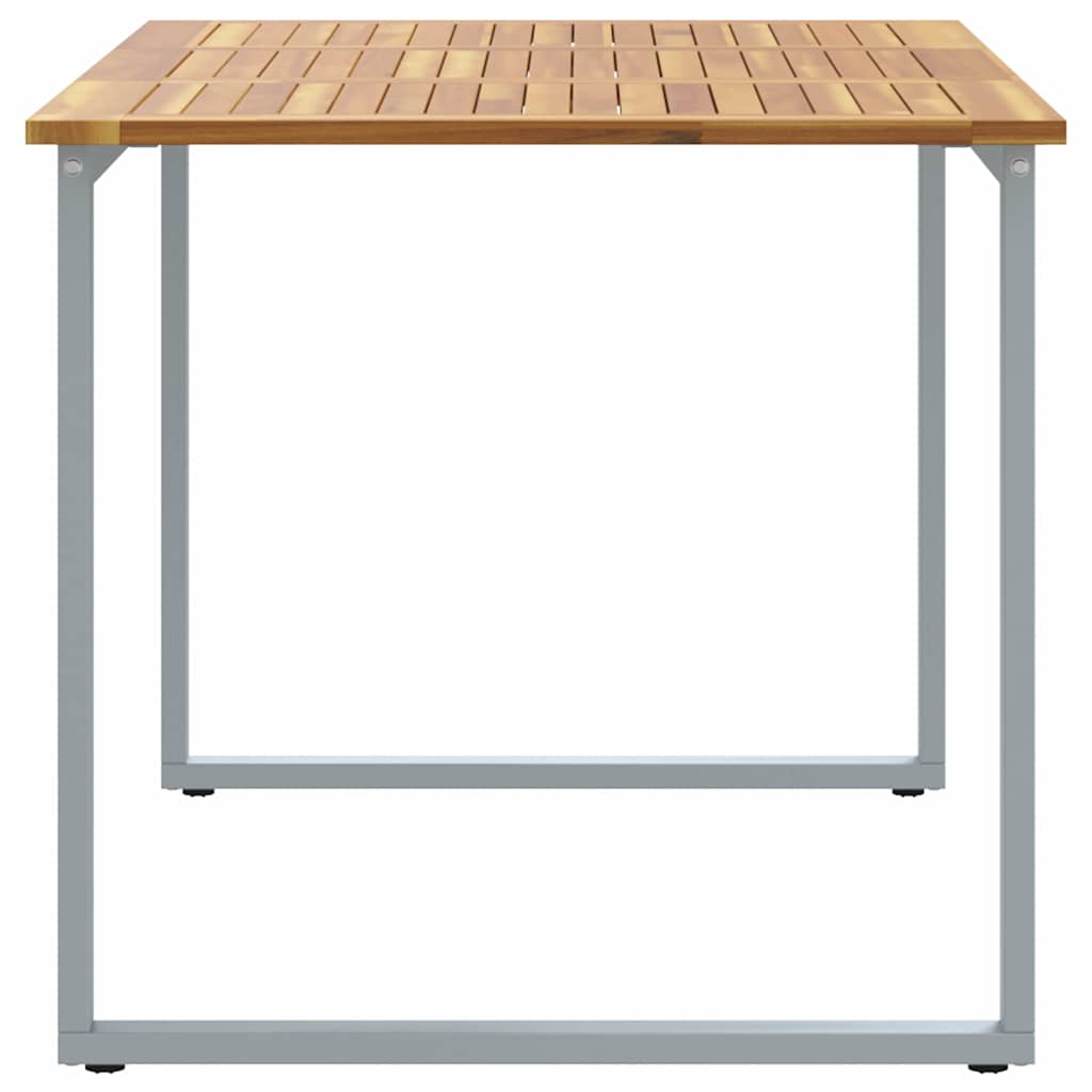Garden Table Grey 140 x 80 x 75 cm Solid Acacia Wood