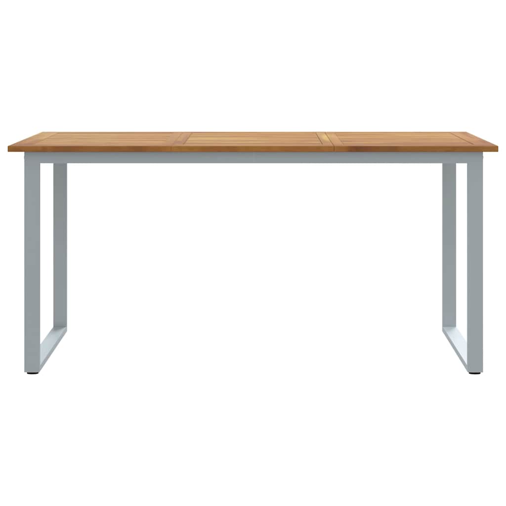 Garden Table Grey 160 x 80 x 75 cm Solid Acacia Wood