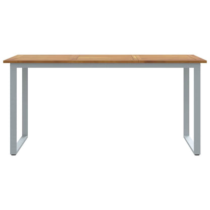 Garden Table Grey 160 x 80 x 75 cm Solid Acacia Wood