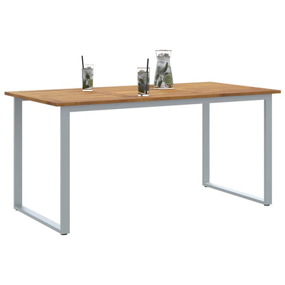 Garden Table Grey 160 x 80 x 75 cm Solid Acacia Wood