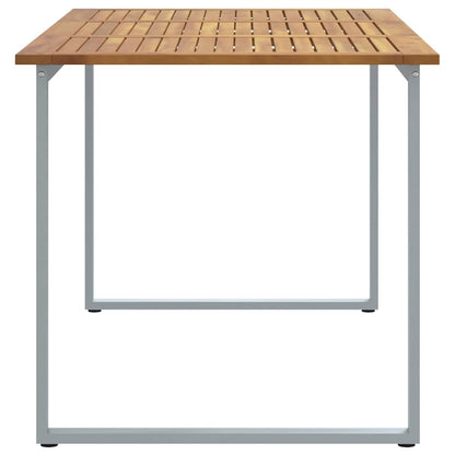 Garden Table Grey 160 x 80 x 75 cm Solid Acacia Wood