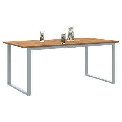 Garden Table Grey 180 x 90 x 75 cm Solid Acacia Wood