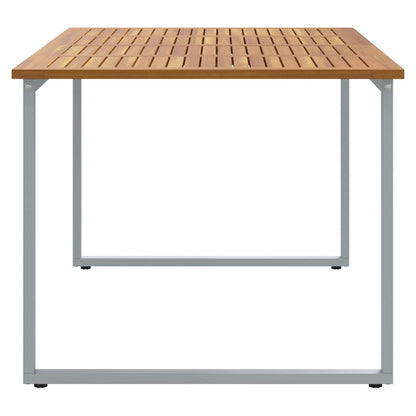 Garden Table Grey 180 x 90 x 75 cm Solid Acacia Wood