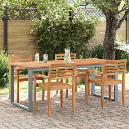 Garden Table Grey 200 x 90 x 75 cm Solid Acacia Wood