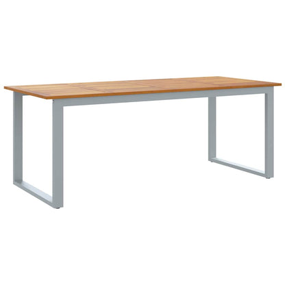 Garden Table Grey 200 x 90 x 75 cm Solid Acacia Wood