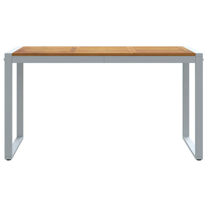 Garden Table Grey 140 x 80 x 75 cm Solid Acacia Wood