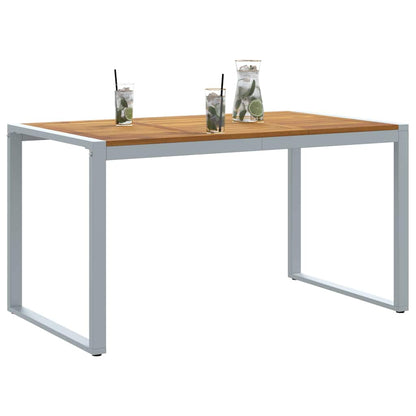 Garden Table Grey 140 x 80 x 75 cm Solid Acacia Wood