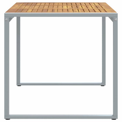 Garden Table Grey 140 x 80 x 75 cm Solid Acacia Wood