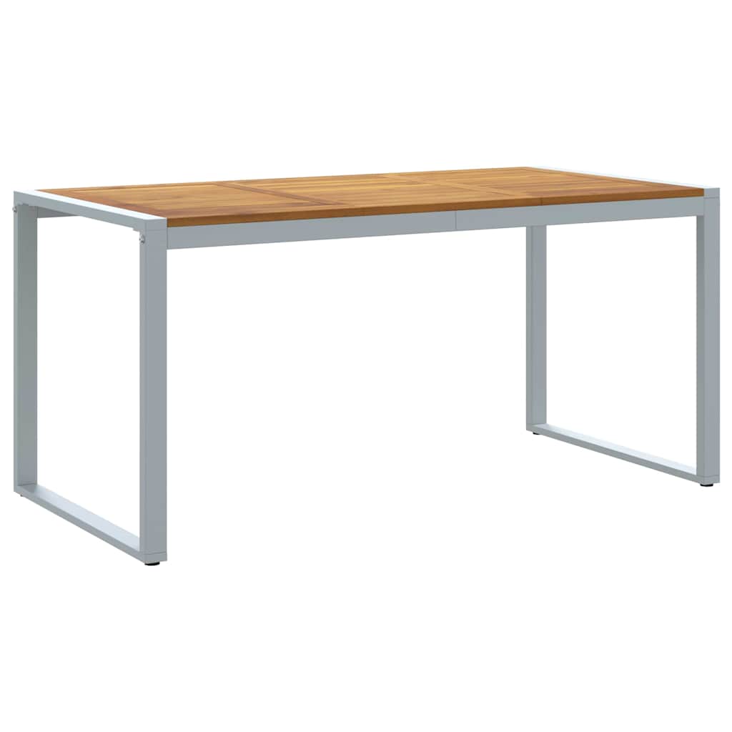 Garden Table Grey 160 x 80 x 75 cm Solid Acacia Wood