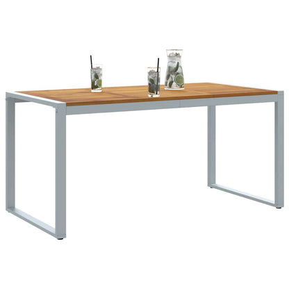 Garden Table Grey 160 x 80 x 75 cm Solid Acacia Wood