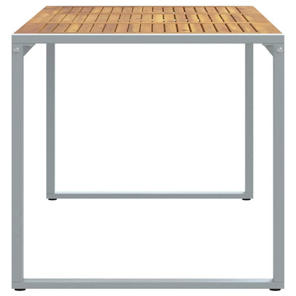 Garden Table Grey 160 x 80 x 75 cm Solid Acacia Wood