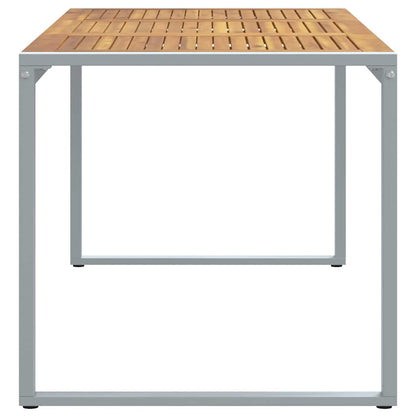 Garden Table Grey 180 x 90 x 75 cm Solid Acacia Wood