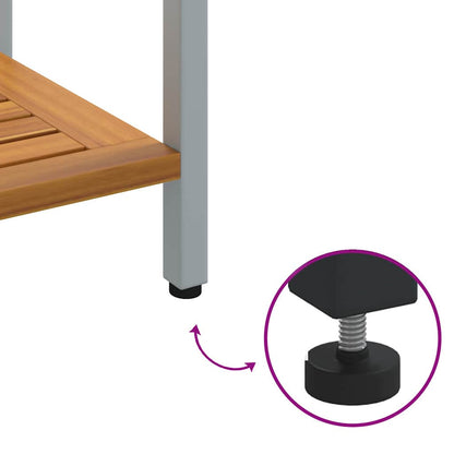 Outdoor Table with Storage Natural and Grey 80 x 35 x 75 cm
