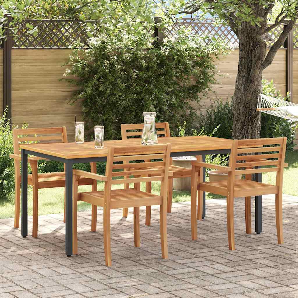 Outdoor Table Natural and Black 180 x 90 x 75 cm