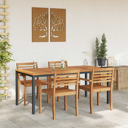 Outdoor Table Natural and Black 180 x 90 x 75 cm