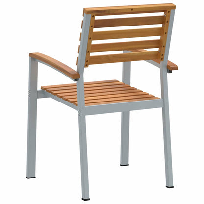 Garden Chair 2 pcs Brown 56 x 57 x 87 cm Solid Acacia Wood