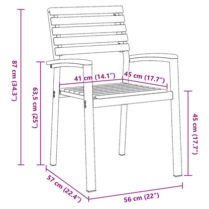Garden Chair 4 pcs Brown 56 x 57 x 87 cm Solid Acacia Wood