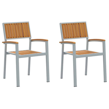 Stacking Chair 2 pcs Brown 56 x 57 x 87 cm Solid Acacia Wood