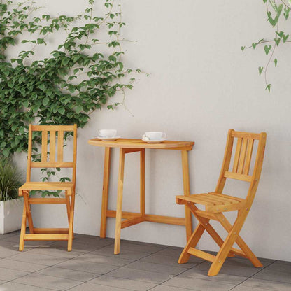 Garden Chair Folding 2 pcs Oil Natural 40 x 42 x 85 cm