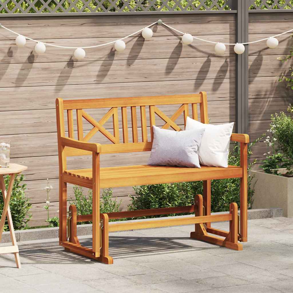 Garden Glider Bench Natural 110 x 59 x 97 cm Solid Acacia Wood