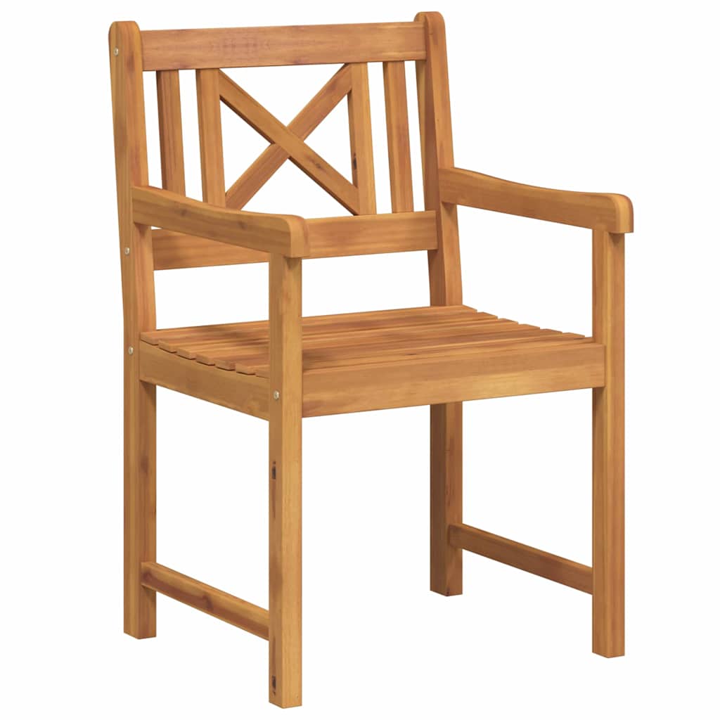 Garden Chairs 2 pcs Natural Solid Acacia Wood