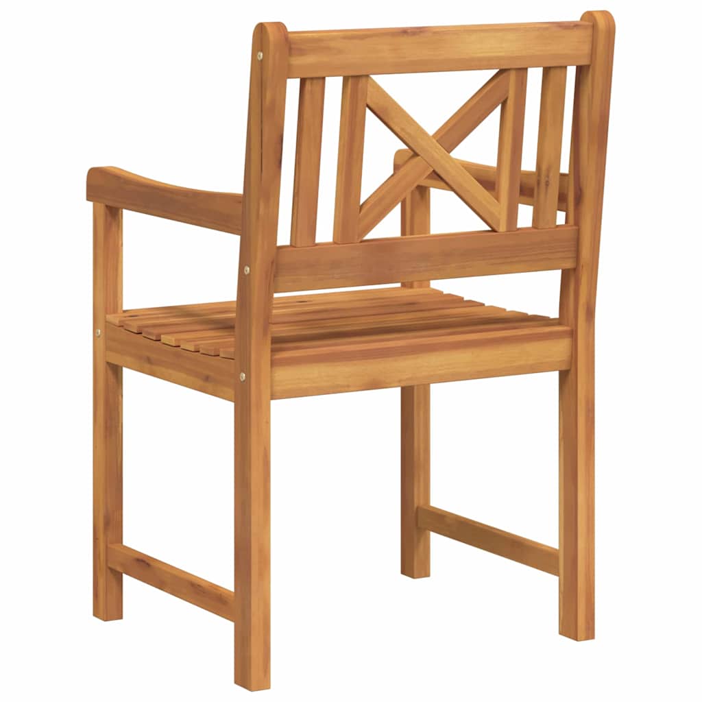Garden Chairs 2 pcs Natural Solid Acacia Wood