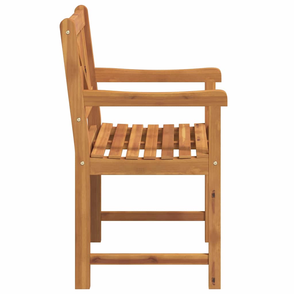 Garden Chairs 2 pcs Natural Solid Acacia Wood