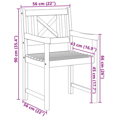 Garden Chairs 2 pcs Natural Solid Acacia Wood