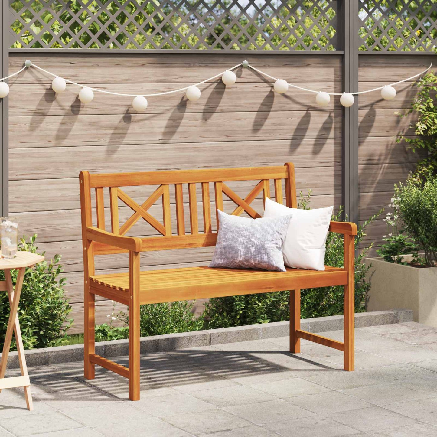Garden Bench Brown 110 x 56 x 90 cm Solid Acacia Wood