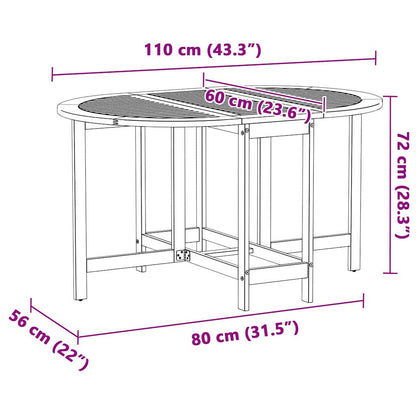 Garden Table Folding 5 pcs Brown Solid Acacia Wood