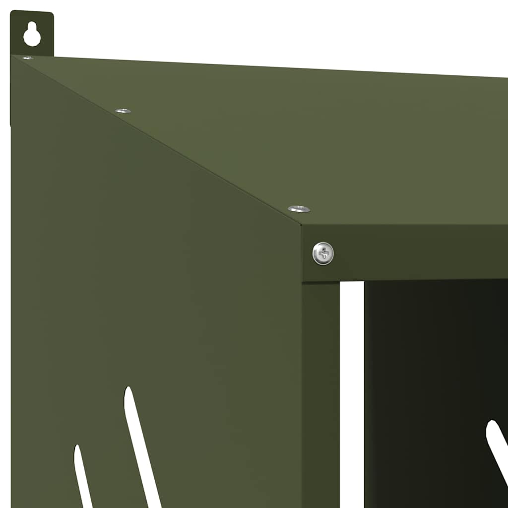 Chicken Nesting Box with 3 Compartments Olive Green Metal