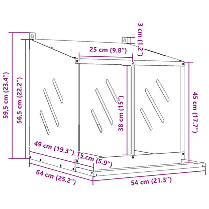 Chicken Nesting Box with 2 Compartments Galvanized Silver Metal