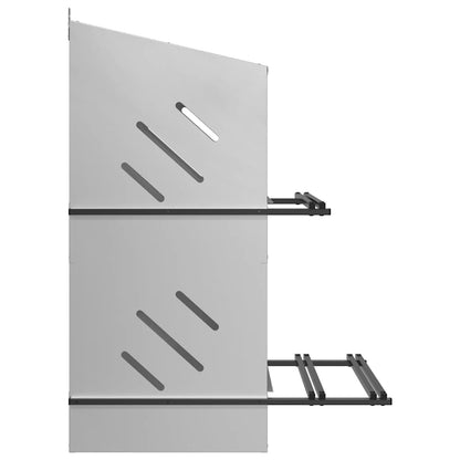 Chicken Nesting Box with 4 Compartments Galvanized Silver Metal