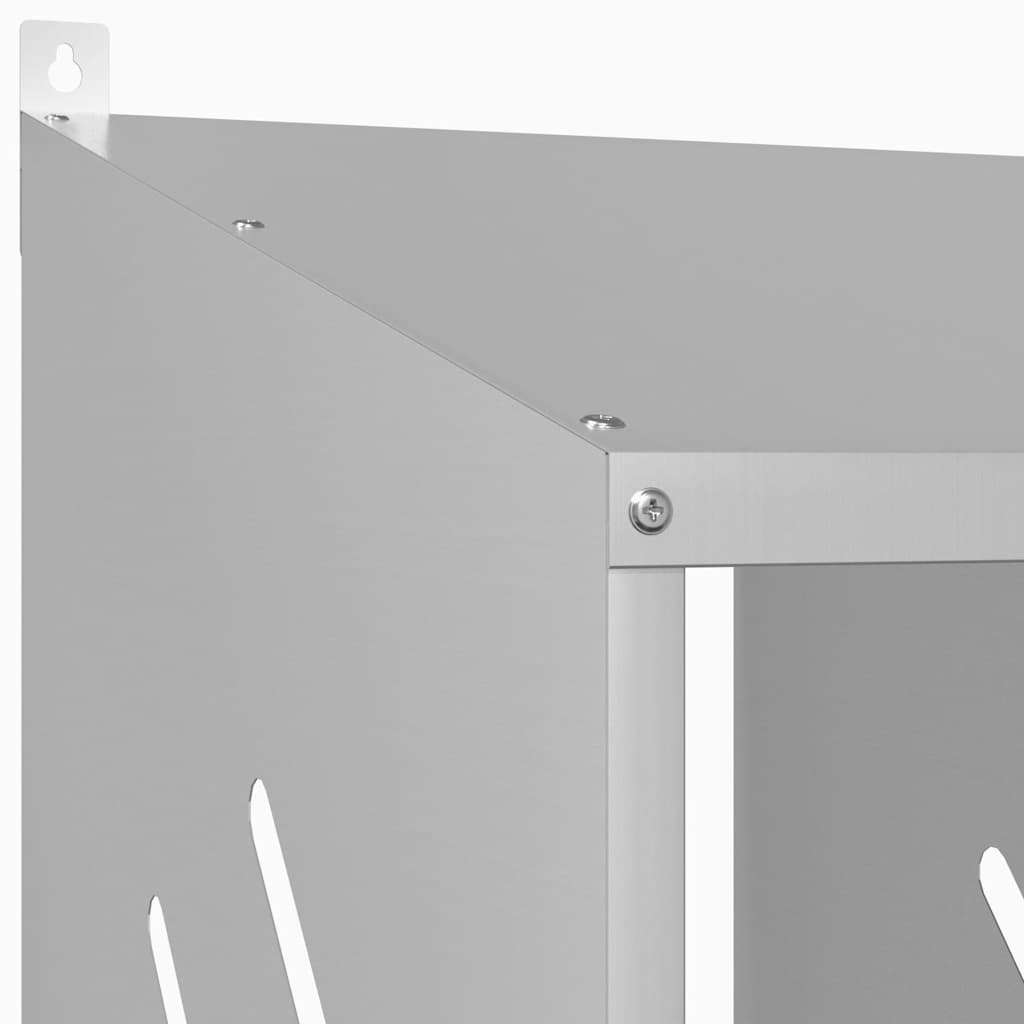 Chicken Nesting Box with 4 Compartments Galvanized Silver Metal