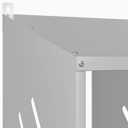 Chicken Nesting Box with 4 Compartments Galvanized Silver Metal