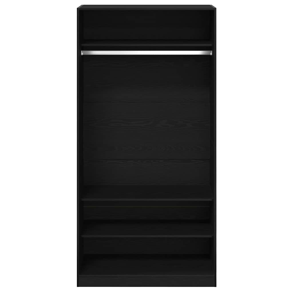 Wardrobe Black Oak 100 x 50 x 200 cm Engineered Wood