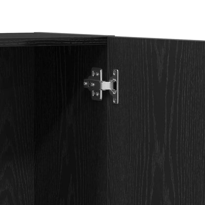 Office Cabinet Black Oak 60 x 32 x 190 cm Engineered Wood