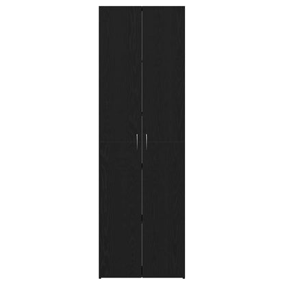 Office Cabinet Black Oak 60 x 32 x 190 cm Engineered Wood