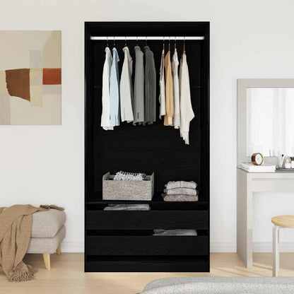 Wardrobe Black Oak 100 x 50 x 200 cm Engineered Wood