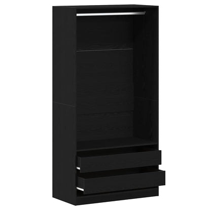 Wardrobe Black Oak 100 x 50 x 200 cm Engineered Wood