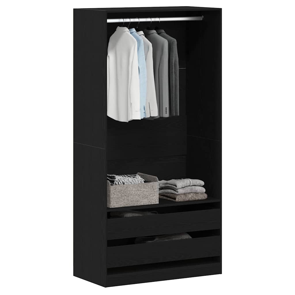 Wardrobe Black Oak 100 x 50 x 200 cm Engineered Wood