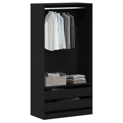 Wardrobe Black Oak 100 x 50 x 200 cm Engineered Wood