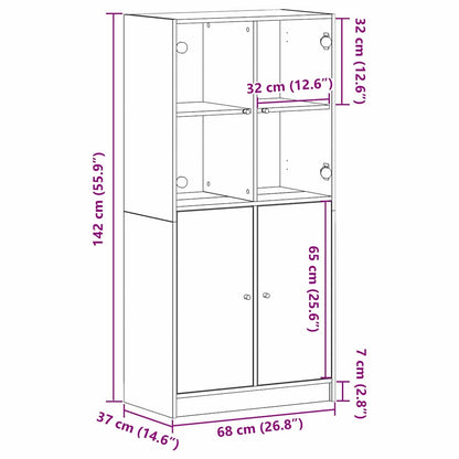 Highboard Black Oak 68 x 37 x142 cm