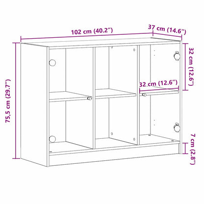 Sideboard Black Oak 100 x 37 x 75.5 cm