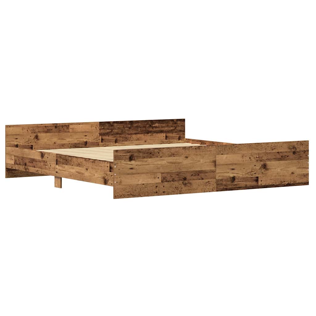 Bed Frame Old Wood 203 x 203 x 50 cm Engineered Wood