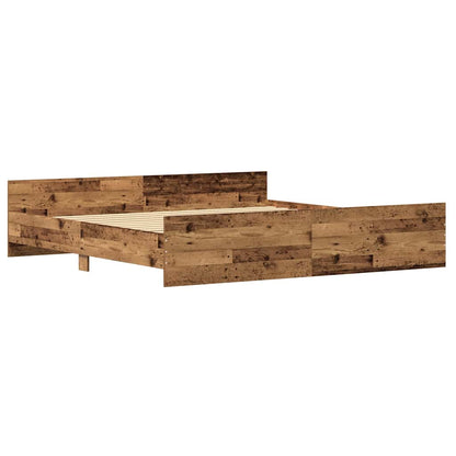 Bed Frame Old Wood 203 x 203 x 50 cm Engineered Wood