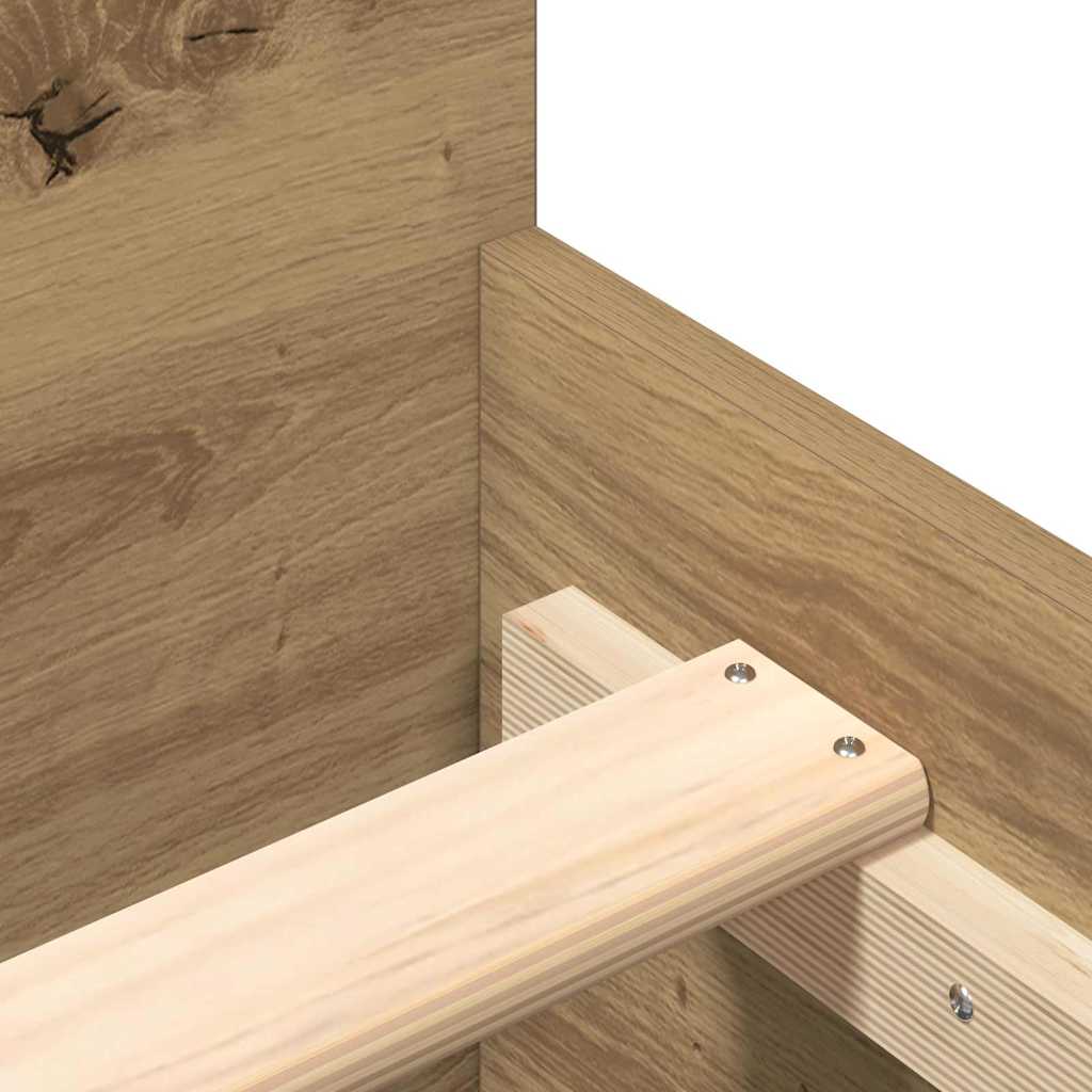 Bed Frame Artisan Oak 203 x 203 x 50 cm Engineered Wood