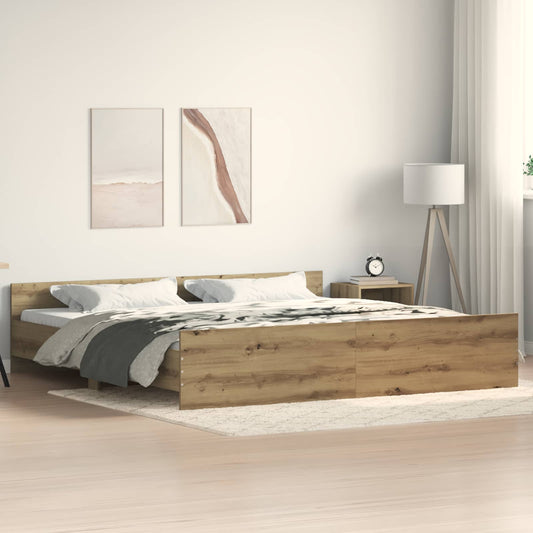 Bed Frame Artisan Oak 203 x 203 x 50 cm Engineered Wood