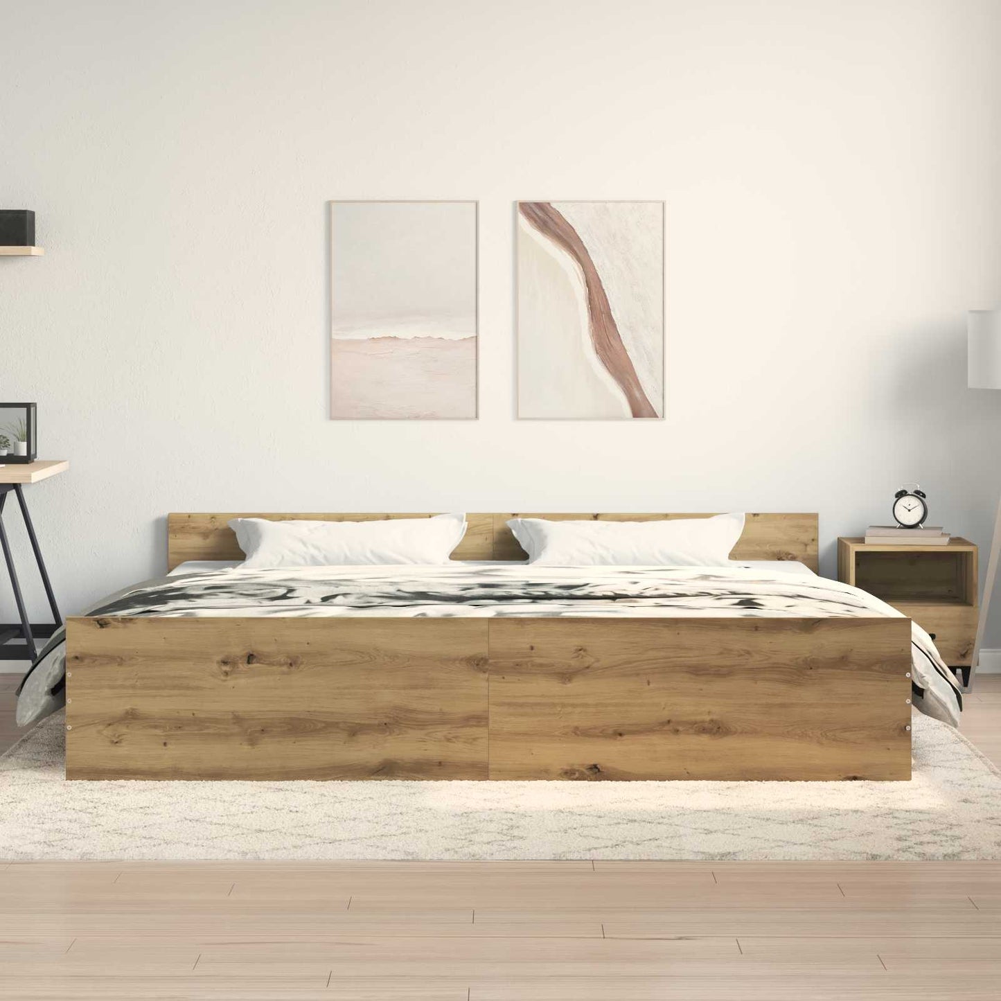 Bed Frame Artisan Oak 203 x 203 x 50 cm Engineered Wood