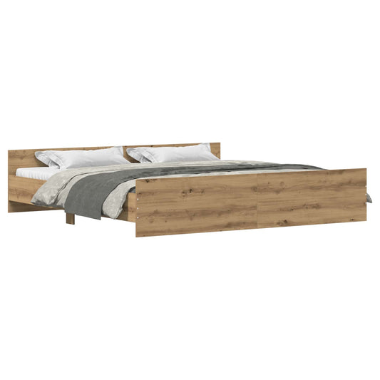 Bed Frame Artisan Oak 203 x 203 x 50 cm Engineered Wood